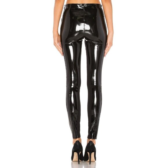 KARL X KAIA Faux Leather Leggings Black Pants - Picture 3 of 4